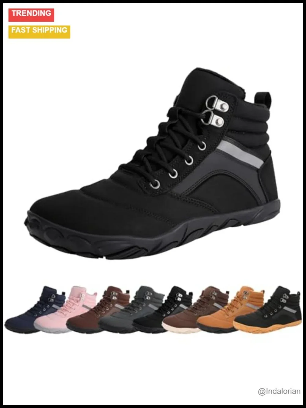 Winter Barefoot Snow Boots - Warm Minimalist Wide Toe Box - Zero Drop Sole -